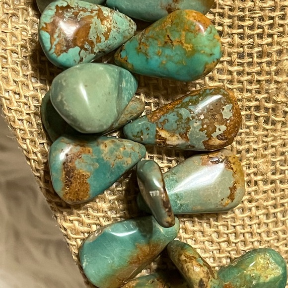 Vintage Green Turquoise Sterling Necklace - Picture 10 of 14